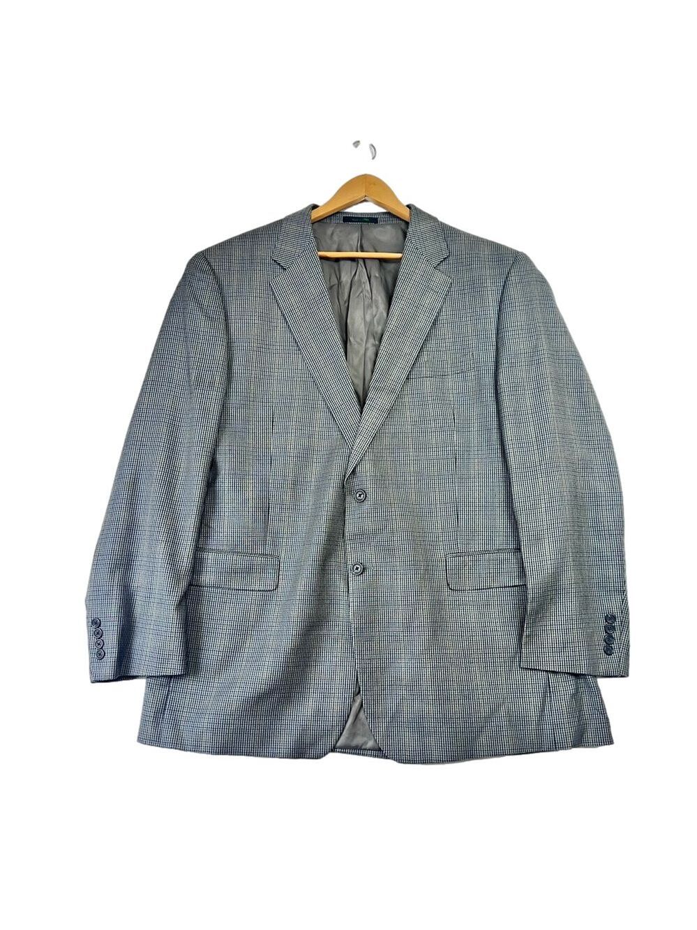 Chaps Ralph Lauren Mens 48l Gray Silk Wool Blazer Sport Coat Suit Jacket Golf